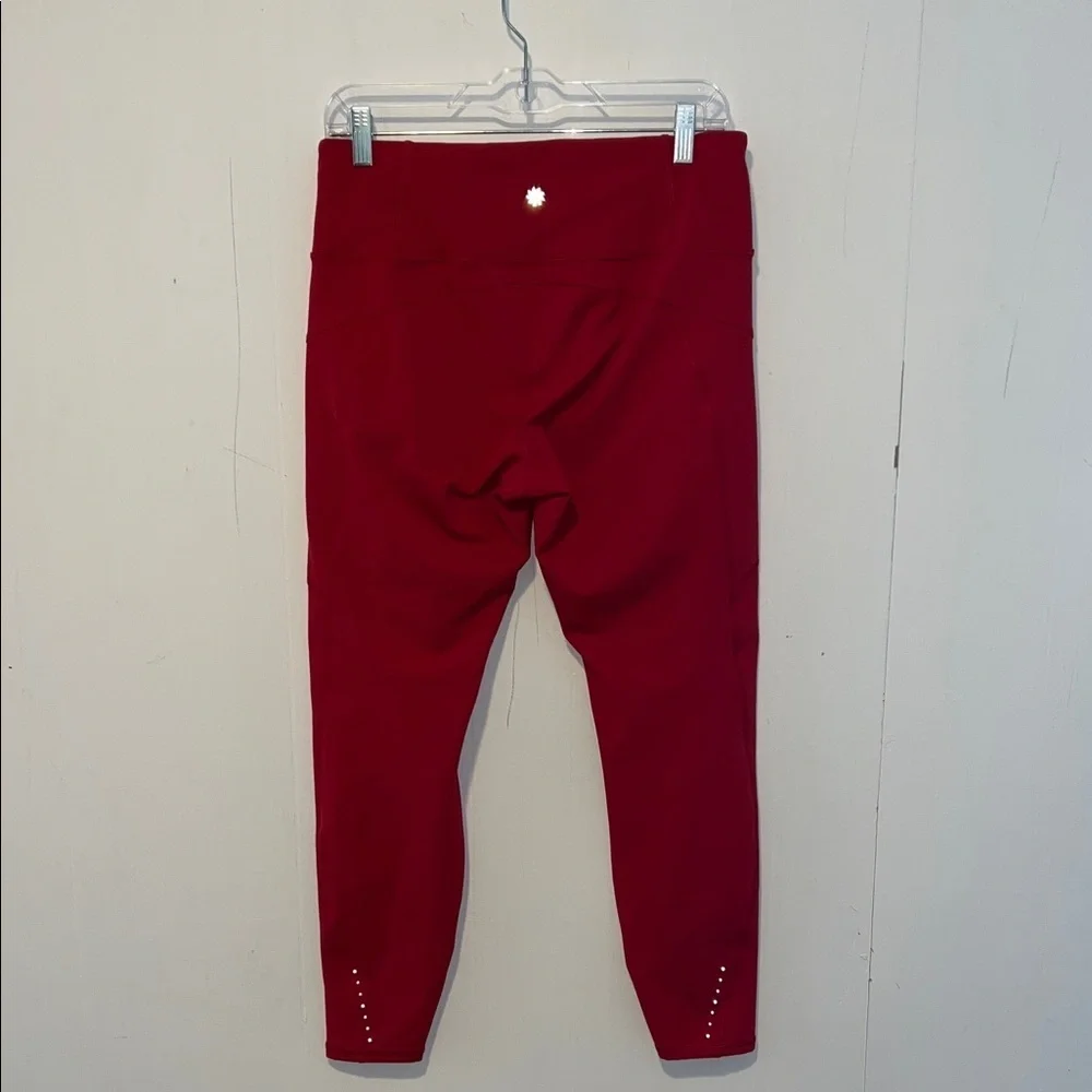 Athleta Women’s Rainer Tight Red Leggings with Zipper Pockets 071426